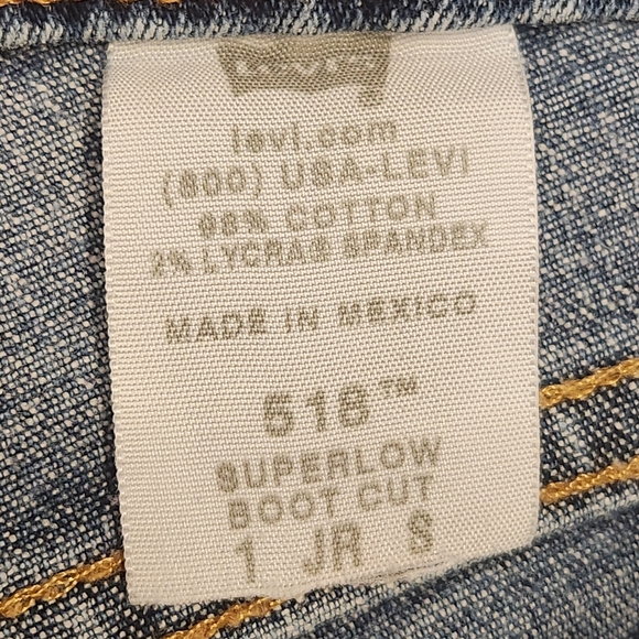 Levi's jeans women's W26 blue 518 Superlow Stretch boot cut flared wide leg boho - Picture 10 of 14